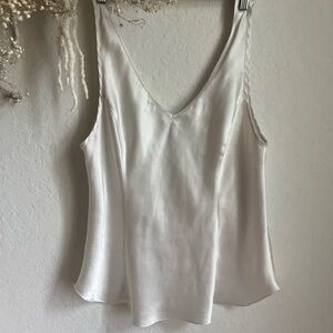 Vintage white silky slip tank top